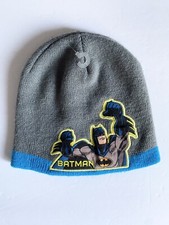 New Youth Winter Beanie Hat BATMAN Applique Embroidered Gray Color