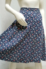 Vintage 1970s Blue Ditsy Floral A-Line Prairie Boho Skirt - Waist 30 inches