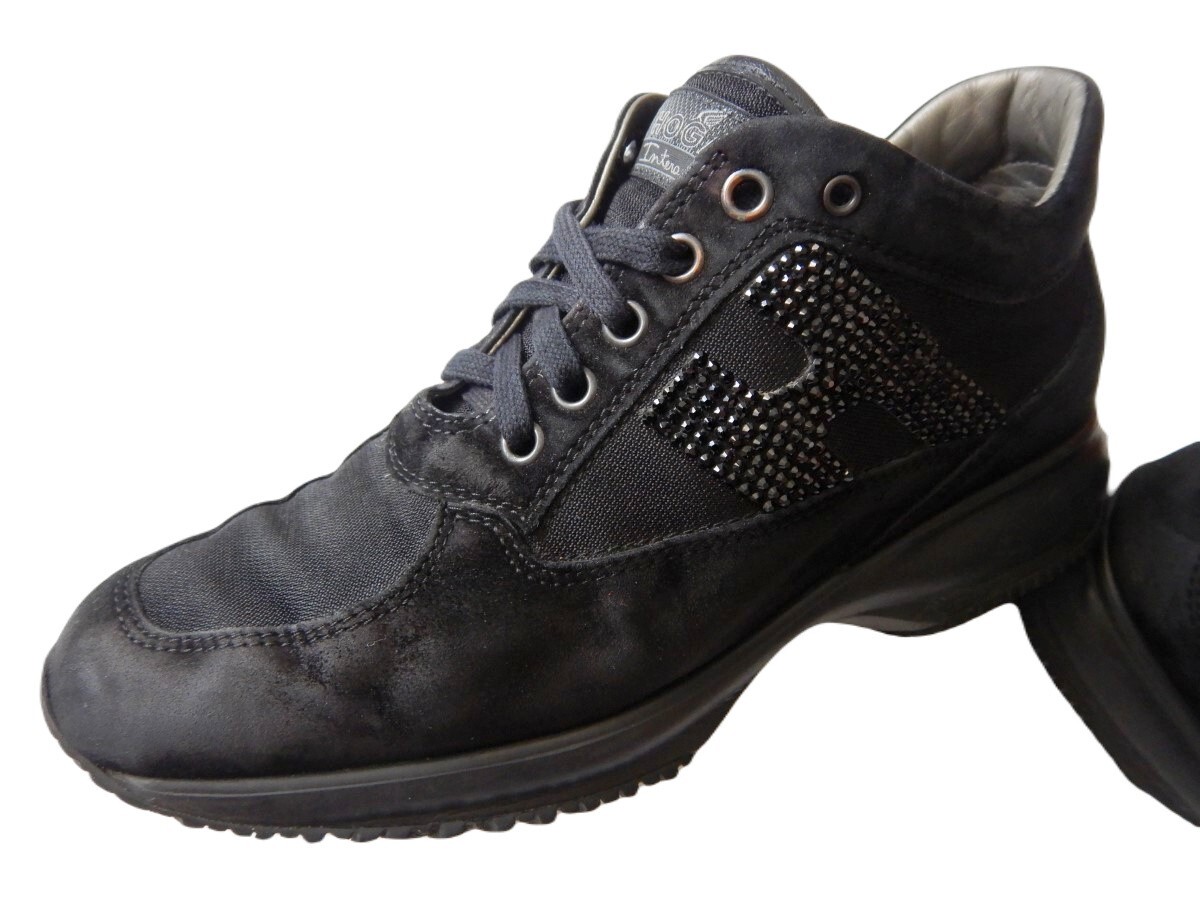 Hogan 'Interactive' 9KE Women's Designer Black Le… - image 1