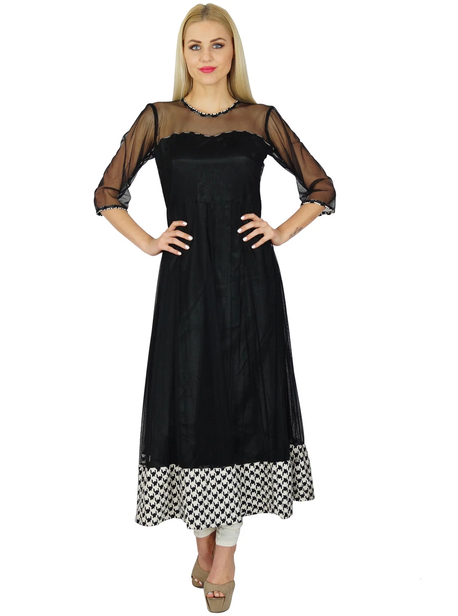 Share 100+ boat neck black kurti latest