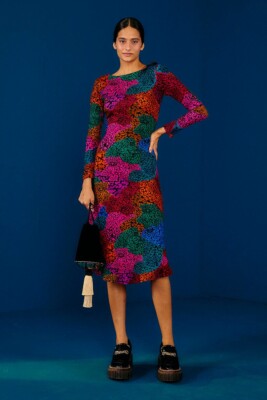 farm rio jersey dress Artsy Surreal Long Sleeve Floral Jersey Dress (Women)