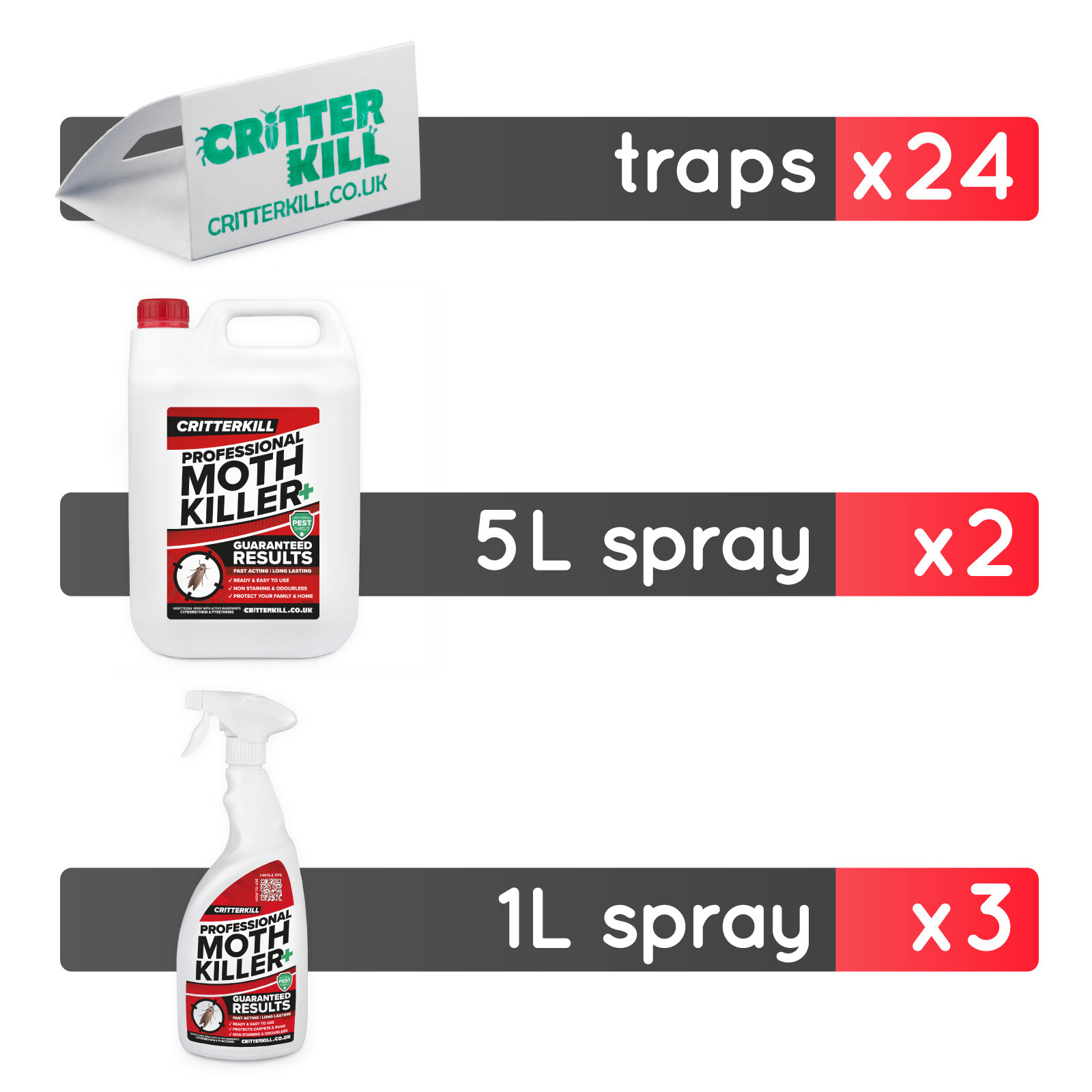 CARPET MOTH KILLER SPRAY TREATMENT KIT PROSTRENGTH CRITTERKILL eBay