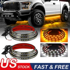 60"70" Running Board LED Light DRL Side Step Strip Bar Amber White Turn Signal