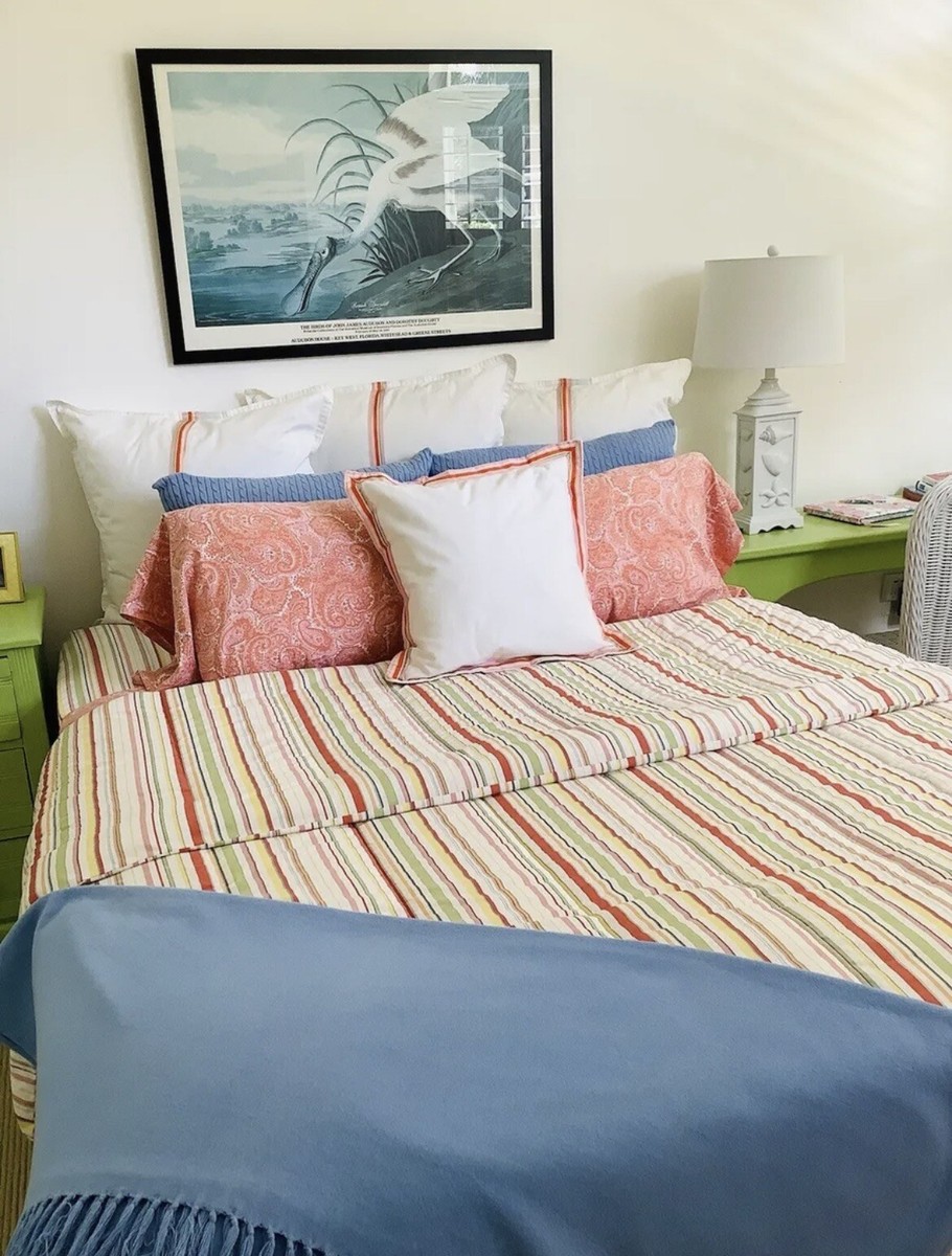 Ralph Lauren  Queen Flat Sheet未開封 NEW Rare RALPH LAUREN *QUEEN FLAT SHEET ~HARBOR VIEW Multicolored