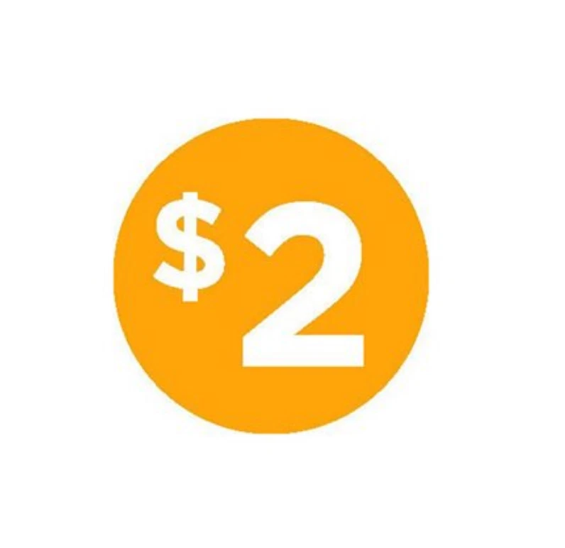 AMERICAN ONLINE PRODUCTS Two Dollar $2 Icon Price Labels 1000 each per roll size 1" Round Oval STICKERS