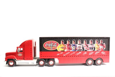 Coca-Cola NASCAR Race Car Drivers Semi Tractor Trailer Lighted 2002 
