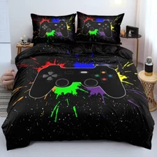 Gamer Bed Set Bedding Set for Boys Kids Gamepad Duvet Cover with 2 Pillowcase...
