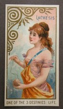 LACHESIS 1889 N188 Kimball Goddesses of Greeks & Romans Tobacco Card HIGH GRADE