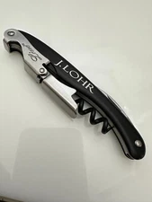 Lisse J. LOHR Black Aluminum Waiters Corkscrew Wine Key Opener