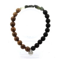 Steine Und MinéRaux. Quarz Armband Rutil GrüN Du Brazilien + Perlen Onyx Black M