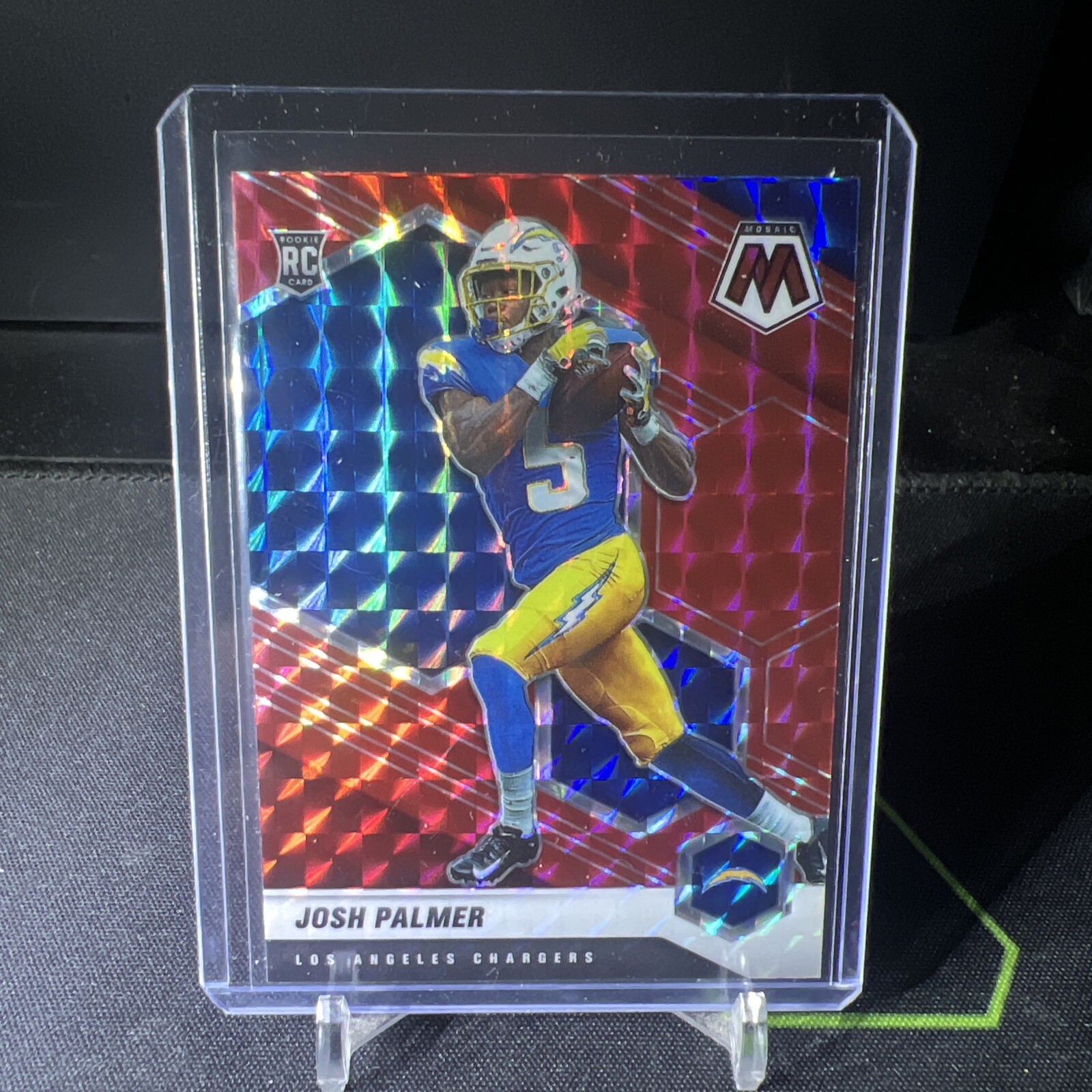 2021 Panini Mosaic Red Mosaic Prizm Rookie #329 Josh Palmer Los Angeles Chargers