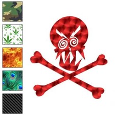 Skull Crossbones Crazy, Vinyl Decal Sticker, 40 Patterns  3 Sizes, 636