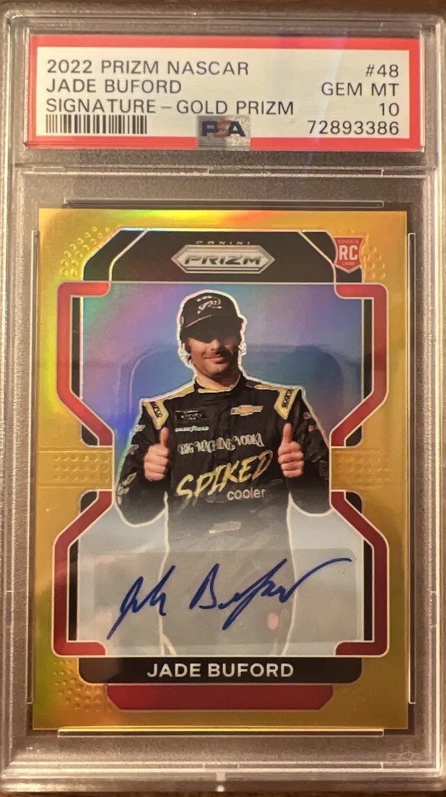 Pop 1 Jade Buford Rookie Auto Gold Prizm Signature Nascar Card PSA 10 RC 5/10