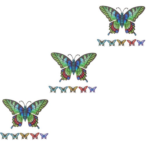 Set of 3 Outdoor Wall Decor Wrought Iron Butterfly Fence Decoration eBay