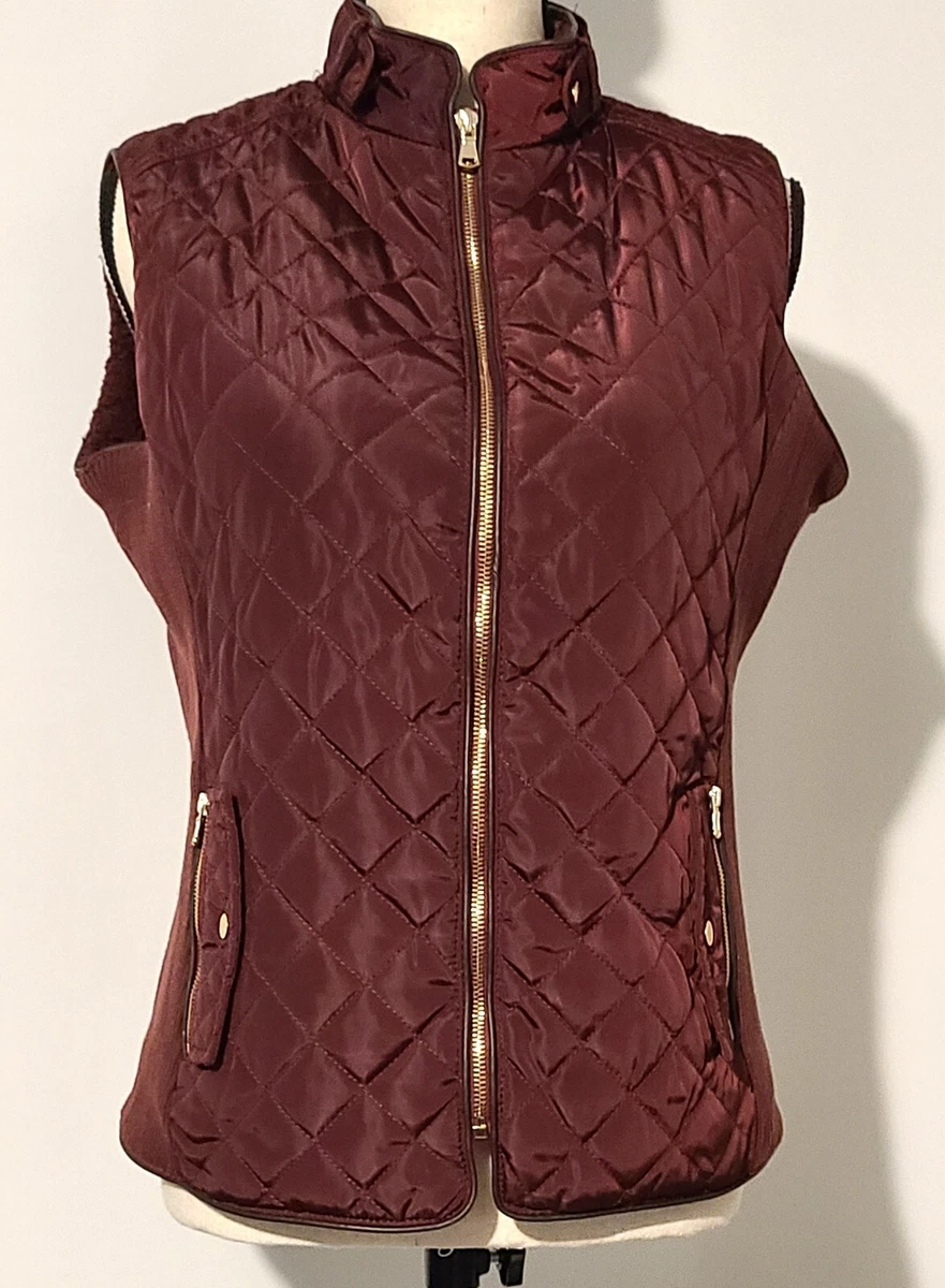 Burgundy quilted shop vest