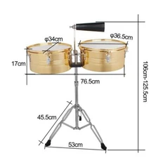 Professional Timbales 13" & 14" Drum Set Latin Percussion + Stand Cowbell