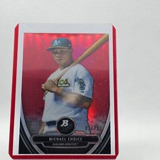 2013 Bowman Platinum Baseball Michael Choice Red Refractor /25