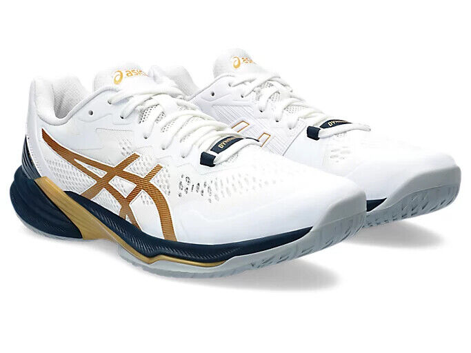 ASICS Men's Volleyball Shoes SKY ELITE FF 2 White/Pure Gold ASICS Men's Volleyball Shoes SKY ELITE FF 2 White/Pure Gold