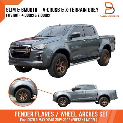 GREY GRAY 3'' Slim Fender Flares Arch FOR Isuzu D-Max Dmax Pickup 20-23 V-Cross