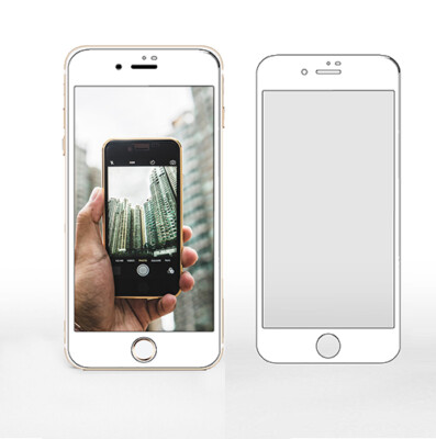 2x iPhone 7 8 3D Full Screen Curved Glas Schutzglas Panzerfolie Hartglas 9H Weis