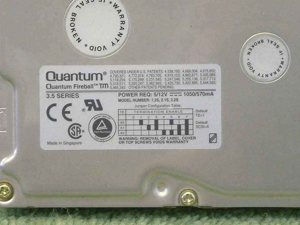 Vintage Quantum Fireball TM 2110S TM21S011 2.1GB 50-pin SCSI 3.5-inch Hard Drive - Image 3 of 3