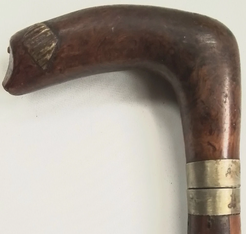 *ESCASO*ANTIGUO ARTE POPULAR POLICROMADO BASTÓN DE MONO/BASTÓN PARA CAMINAR ¡MIRA! Foto 2 de 4