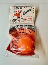 Vintage Ole Swing Ankle Skip Ball Toy Rasco Belgium Fluorescent Vinyl Sealed