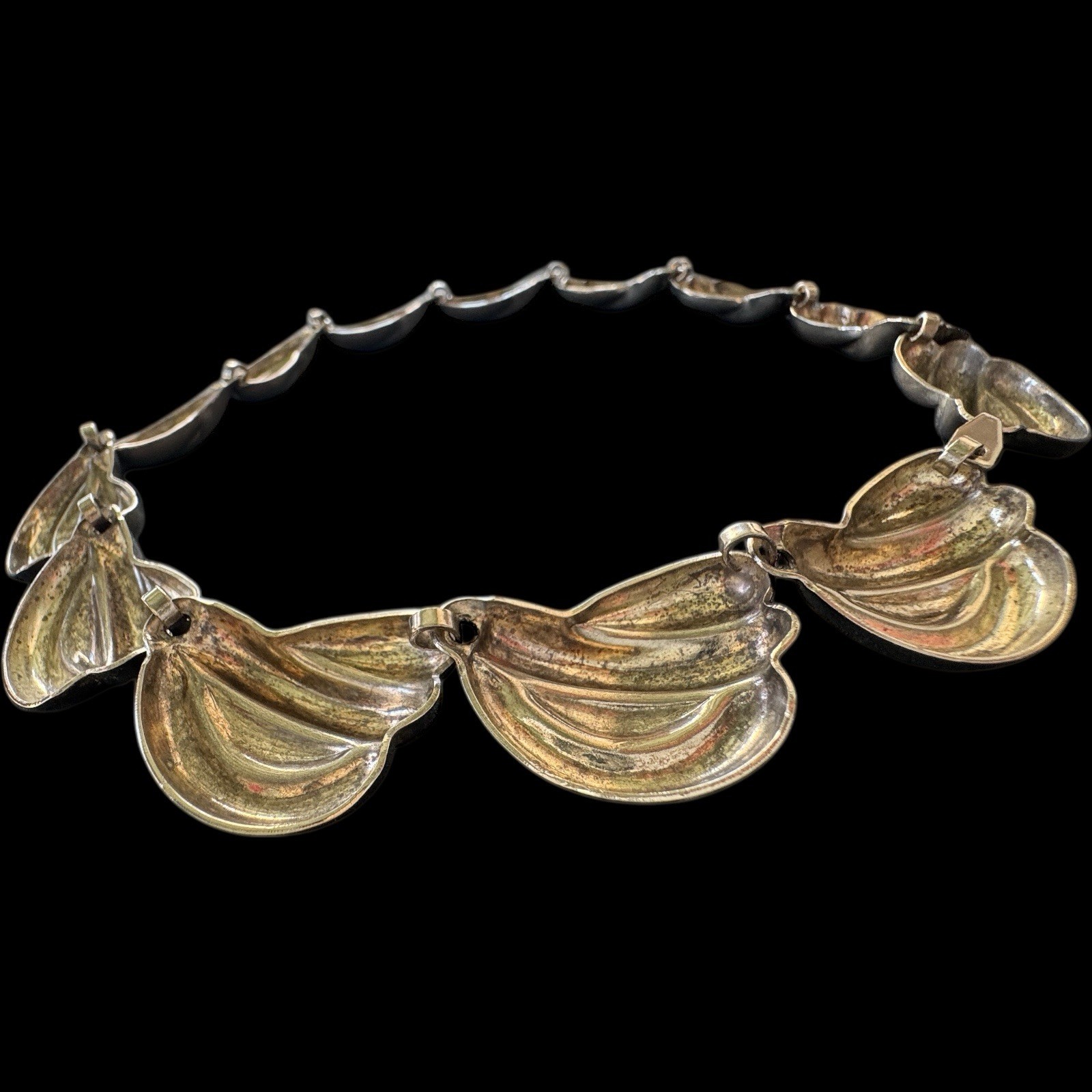 Vintage Silver Tone Panel Link Statement Collar N… - image 14