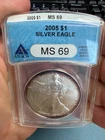 2005 ANACS MS69 American Eagle Silver Dollar $1 - .999  TONER #2004