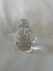 Vintage Murano ICET Arte , Art Glass Clear And Yellow Penguin Figurine