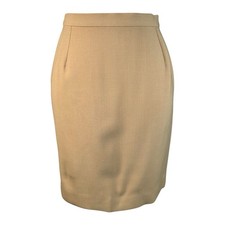 VTG 90s/Y2K Dolce & Gabbana Tan Darted Wool Pencil Skirt Womens Sz IT 38