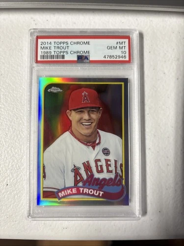 2014 Topps Chrome Mike Trout 1989 Topps Chrome PSA 10