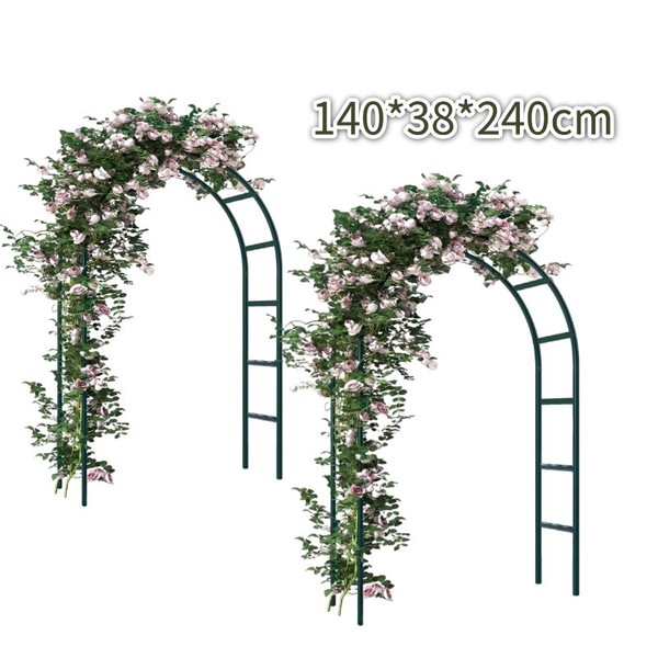 2Er Set Rosenbogen RosensäUle Rankhilfe Rankgitter Garten Torbogen Spalier Ranke-image