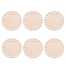 4" Dia Crochet Basket Bottom, 6Pcs Round Blank Crochet Base, Brown