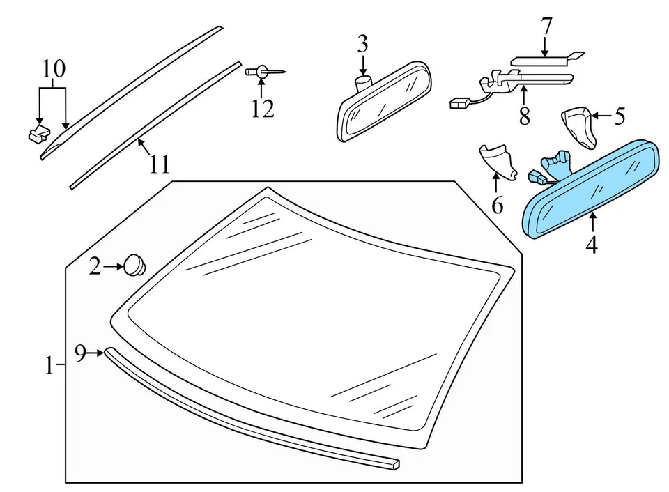 2018-2020 2024 VW ATLAS - REAR VIEW Mirror W/ AUTO DIM 3G0857511AM - Image 4 of 4