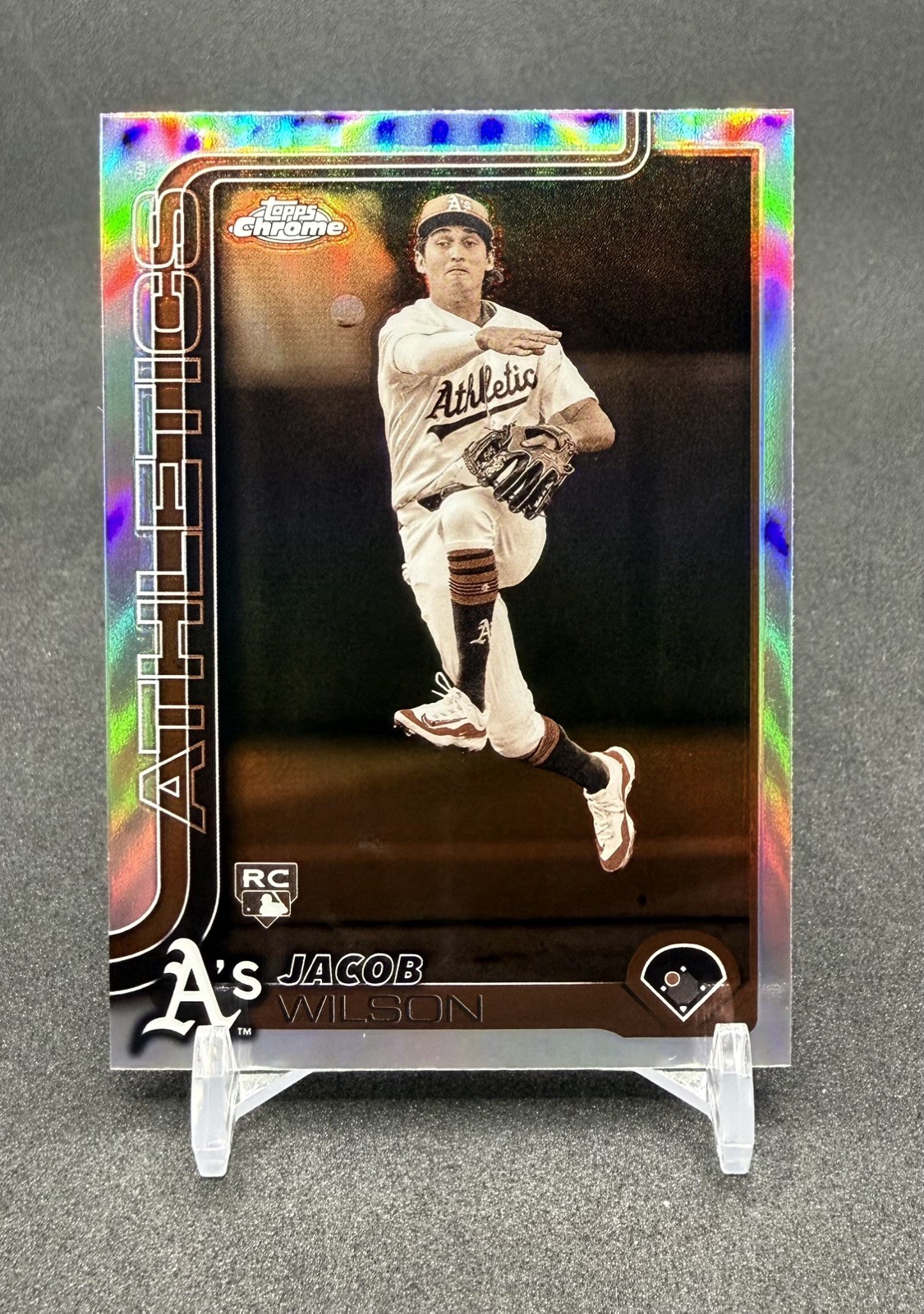 2025 Topps Chrome Jacob Wilson Sepia Refractor RC #96 Rookie Athletics