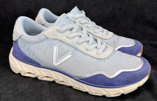Vionic Presley Suede Mesh Orthaheel Walking Sneaker Blue Mist Lace Up Womens 11