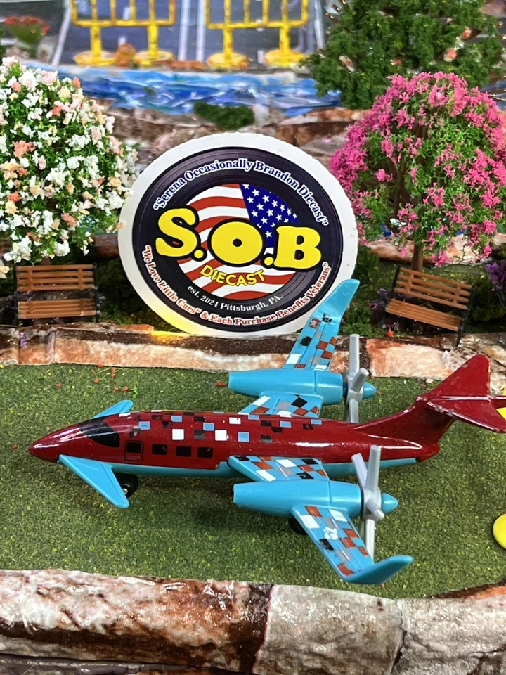 Matchbox Sky Busters 2009 Pusher Prop Aircraft Red Diecast Used EX Condition - Image 3 of 4