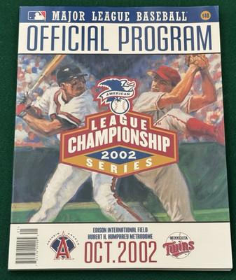 2002 MLB ALCS Official Game Program Minnesota Twins vs Anaheim Angels NM