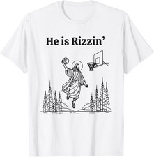 He is Risen Funny Easter Jesus Playing Basketball Christian T-Shirt