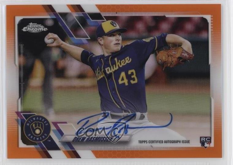 2021 Topps Chrome Rookie Orange Refractor 13/25 Drew Rasmussen #RA-DR Auto 0zb7