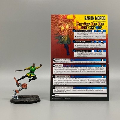 MARVEL Crisis Protocol Bemalte Baron Mordo & Stat Card Miniaturen