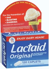 Lactaid Fast Act Lactase Enzyme Supplement 120 Caplets Pack of 6