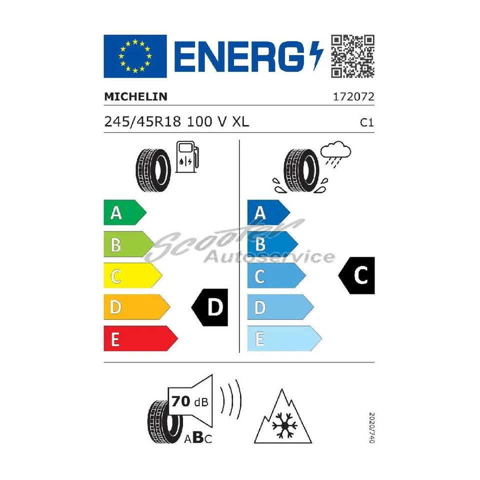 Michelin 245/45R18 100V Reifen Pilot Alpin PA4 * 3PMSF Notlauf-MOE XL | 92679 - Bild 2 von 3