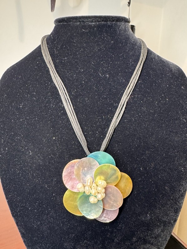 16” Black Rope Colorful Pendant Necklace