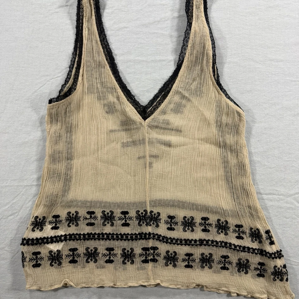 Top Ecote Mujer M Bordado Sin Mangas Boho Campesino Festival Hippie Foto 2 de 4