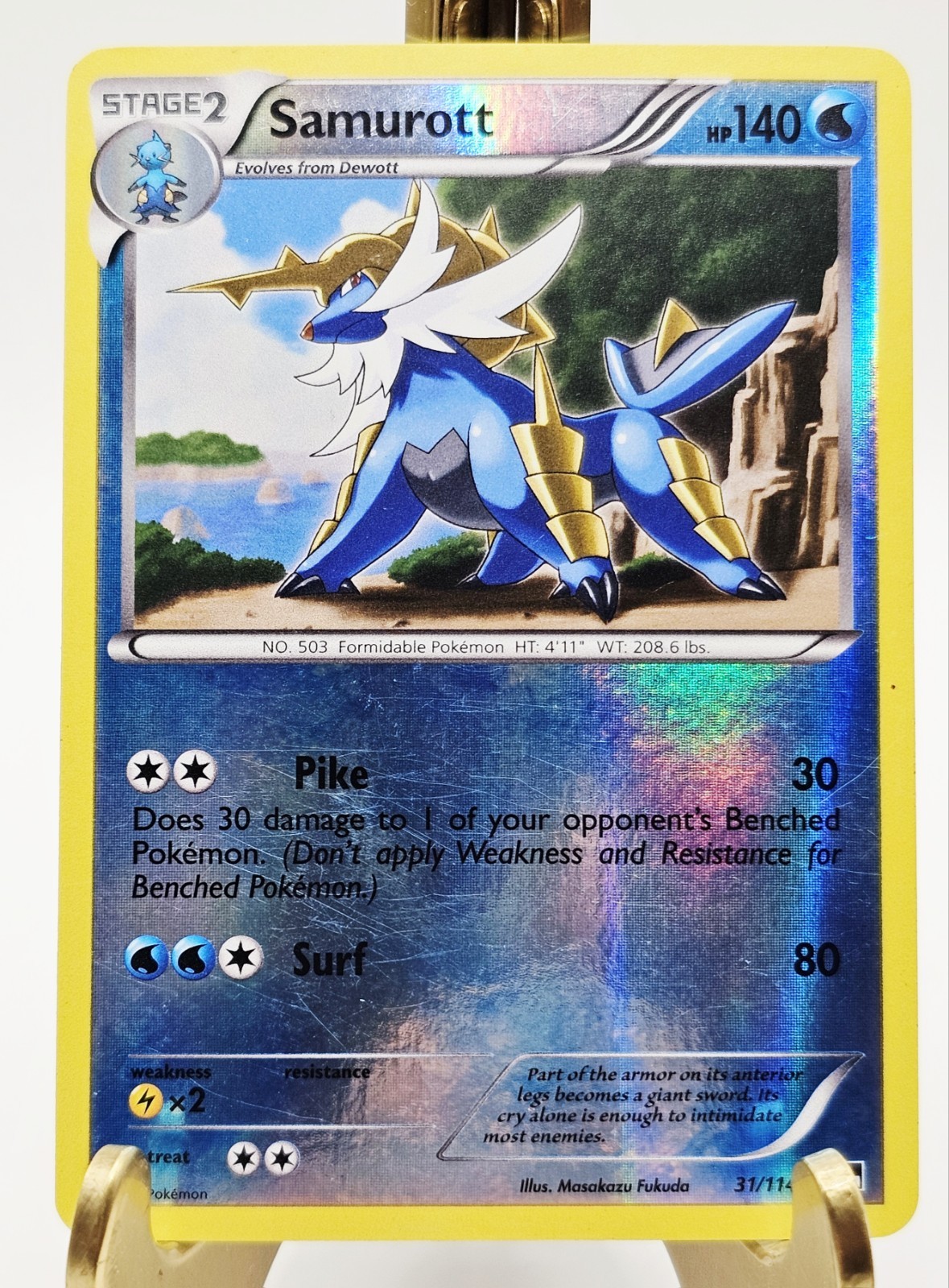 Pokemon TCG Samurott Black & White 31/114 Reverse Holo Rare NM