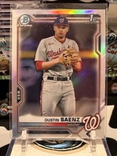 2021 Dustin Saenz 1st Bowman Chrome Refractor-Washington Nationals 14G