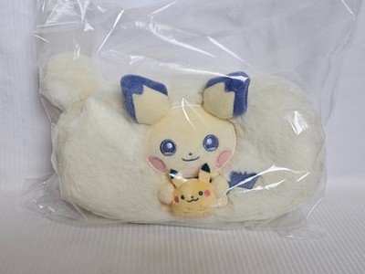 Japan Pokemon Center Fluffy Pouch Little Daydream Pichu and Pikachu Plush Pouch