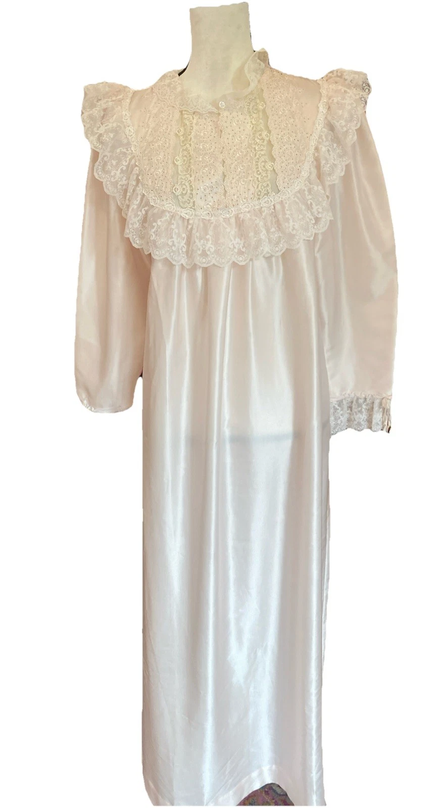 Abito camicia da notte CHRISTIAN DIOR VINTAGE rosa chiaro